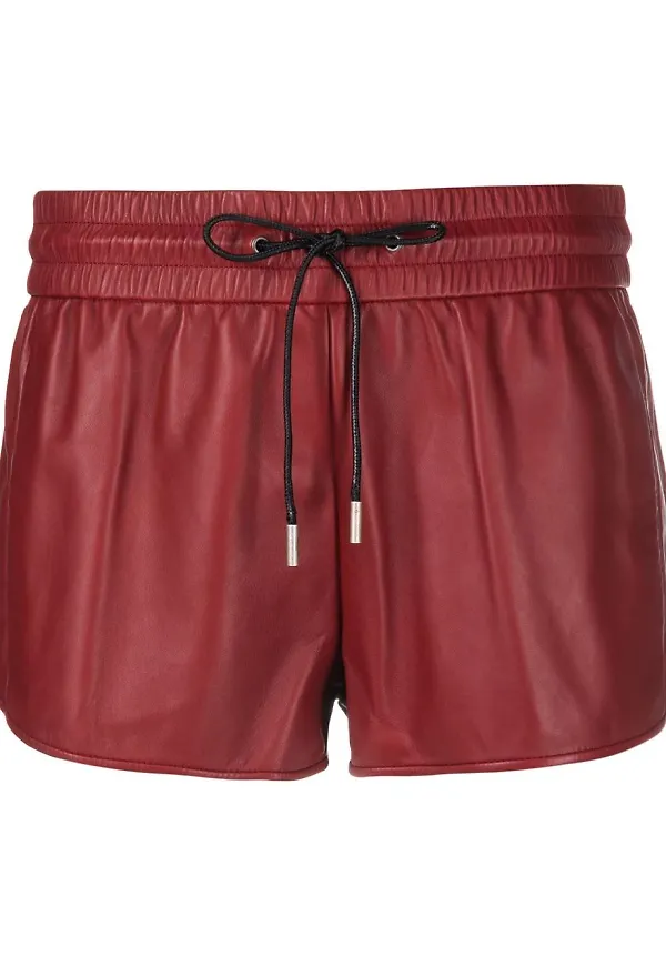 Saint Laurent lädershorts - Röd