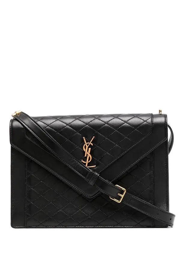 Saint Laurent läderväska i kuvertmodell - Svart