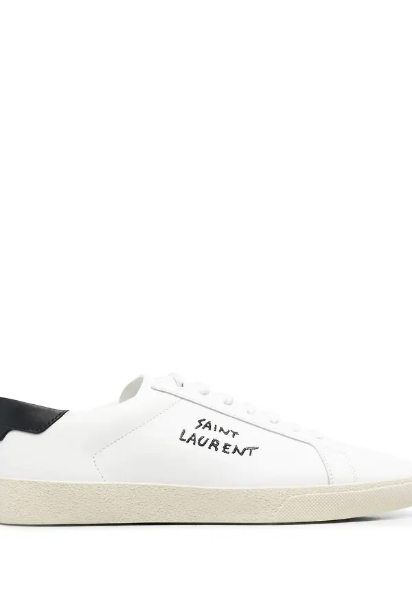 Saint Laurent låga sneakers med broderad logotyp - Vit