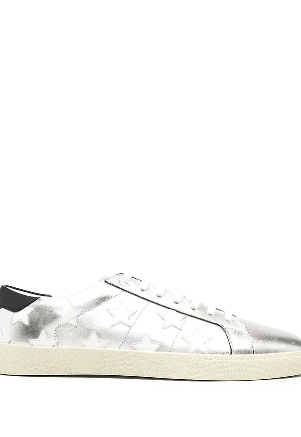Saint Laurent låga sneakers med stjärnmärke - Silverfärgad