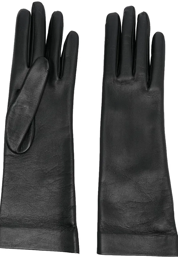 Saint Laurent långa läderhandskar - Svart