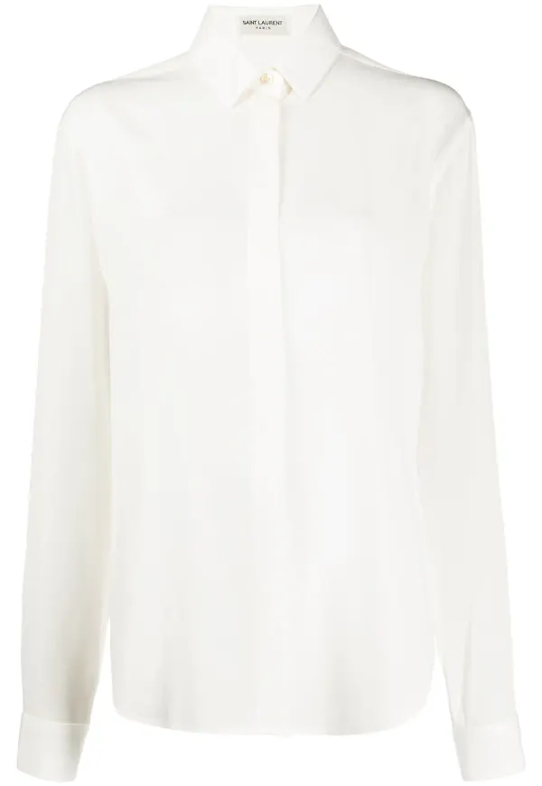 Saint Laurent långärmad skjorta - Vit