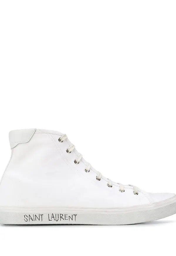 Saint Laurent Malibu höga sneakers - Vit