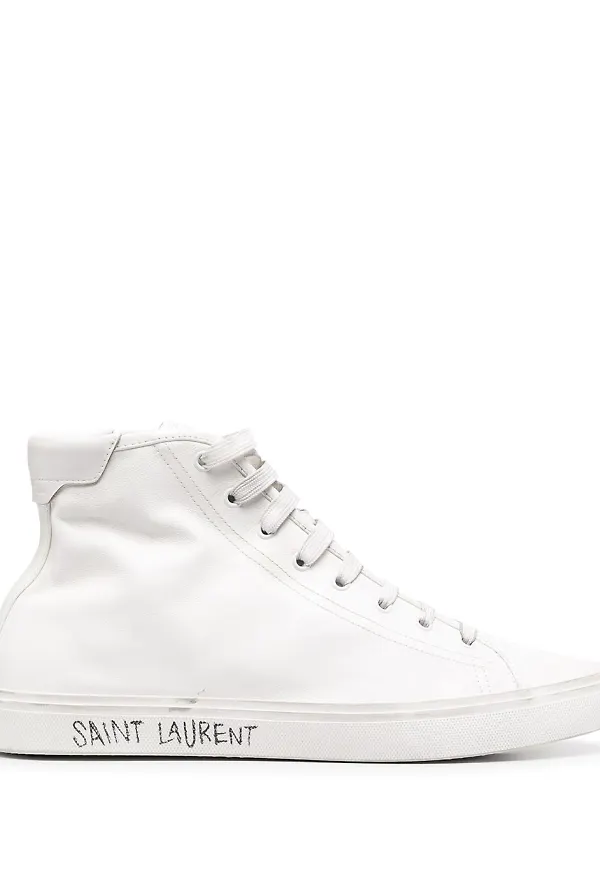 Saint Laurent Malibu höga sneakers - Vit