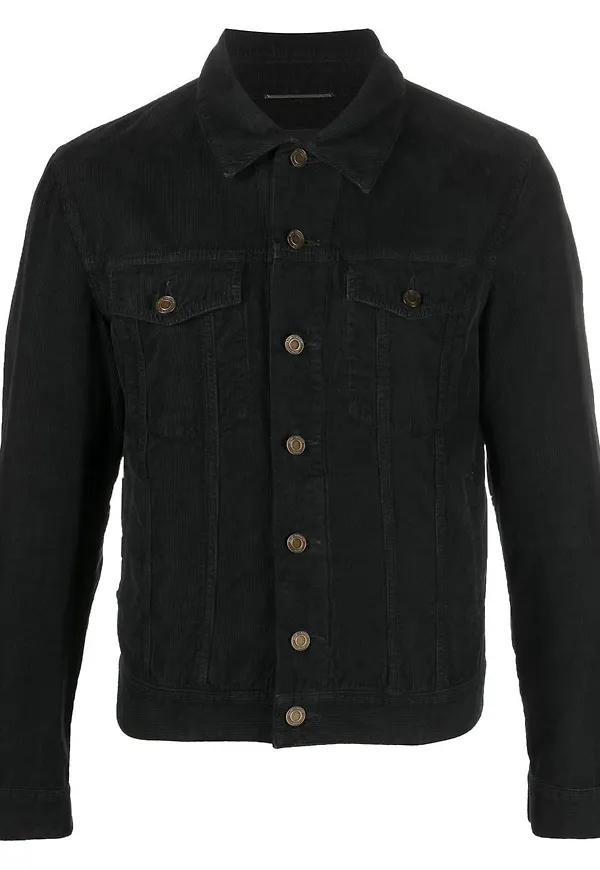 Saint Laurent manchesterjacka med knäppning - Svart