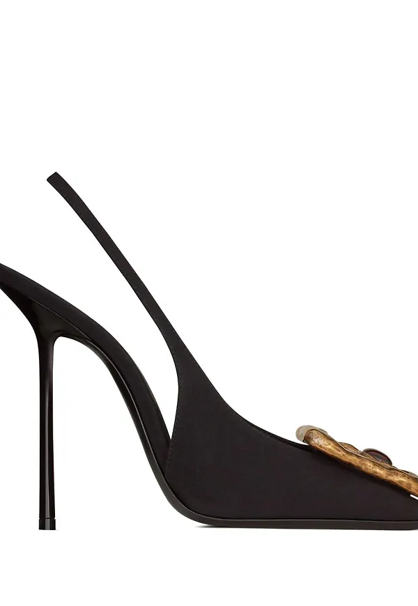 Saint Laurent Maxine slingback-pumps - Svart