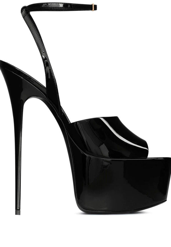 Saint Laurent Mexico 110 mm platåsandaler - Svart