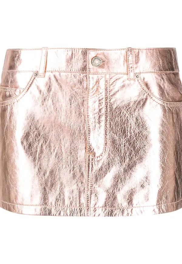 Saint Laurent minikjol i lamé - Rosa