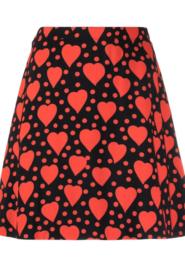 Saint Laurent minikjol med hjärttryck - Röd