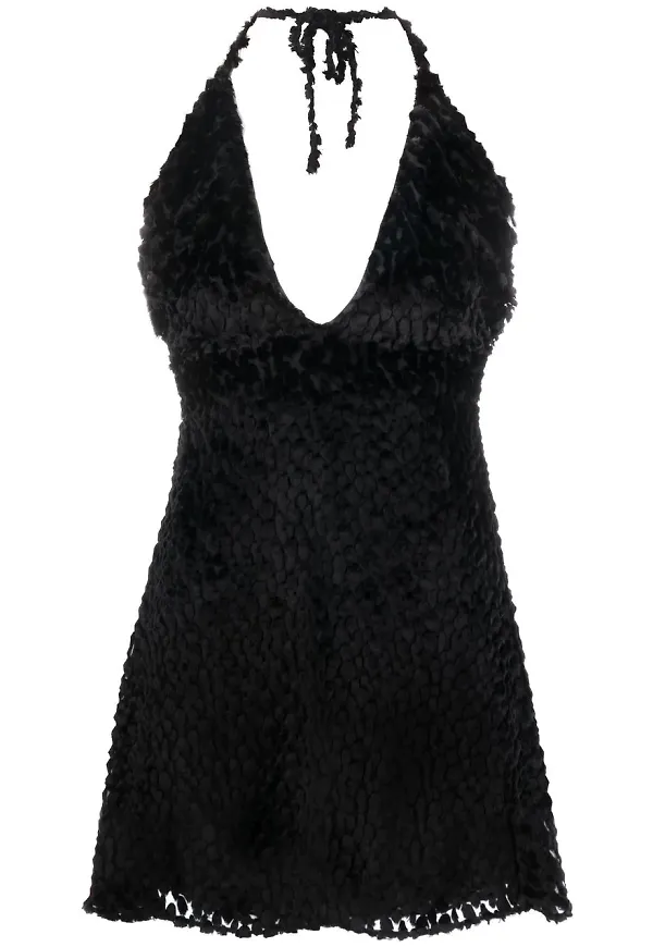 Saint Laurent miniklänning med halterneck - Svart