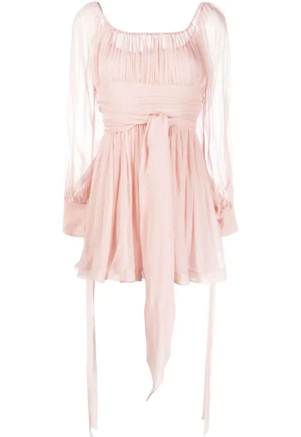 Saint Laurent miniklänning med puffärm - Rosa