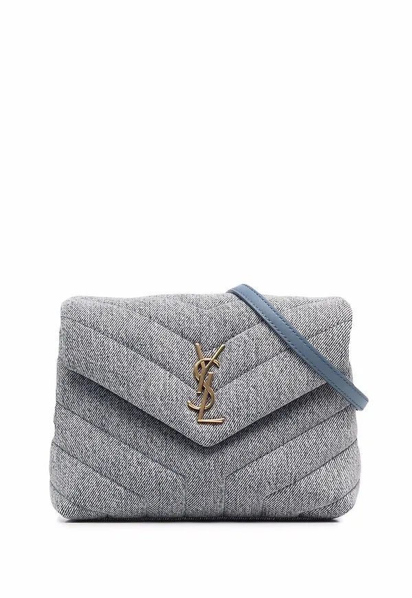 Saint Laurent Mono liten jeansväska - Blå
