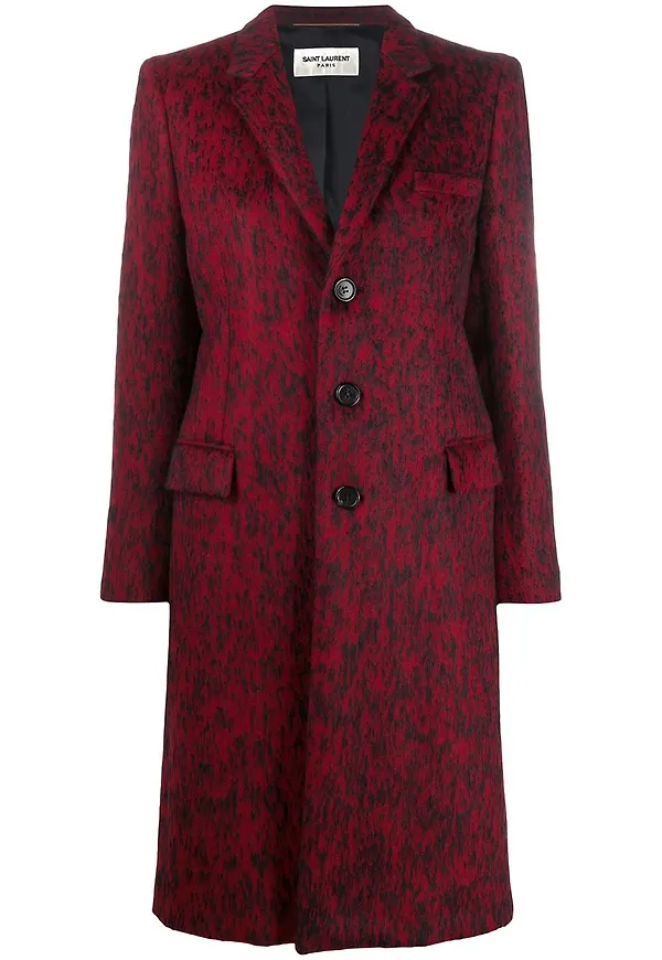 Saint Laurent mönstrad kappa - Röd
