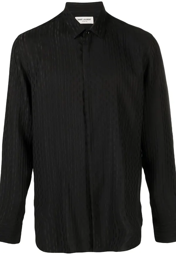 Saint Laurent mönstrad skjorta - Svart