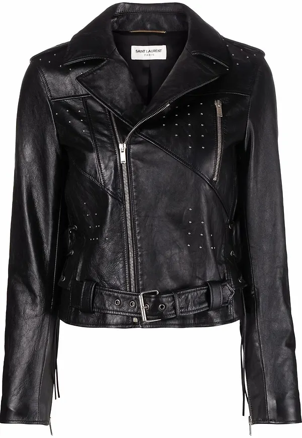 Saint Laurent nitprydd skinnjacka - Svart