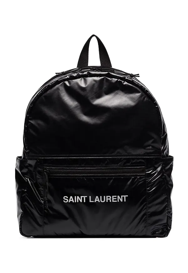 Saint Laurent Nuxx Ripstop ryggsäck med logotyp - Svart