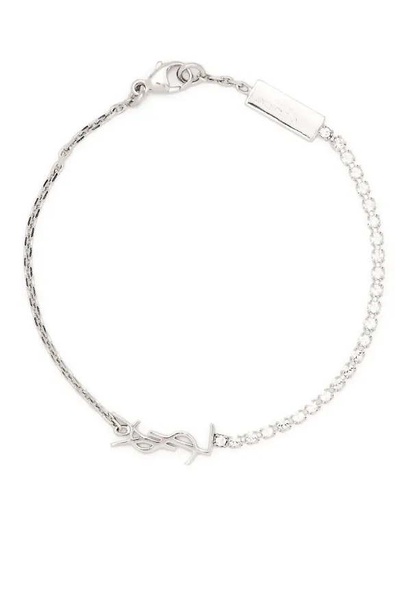 Saint Laurent Opyum armband med strass - Silverfärgad