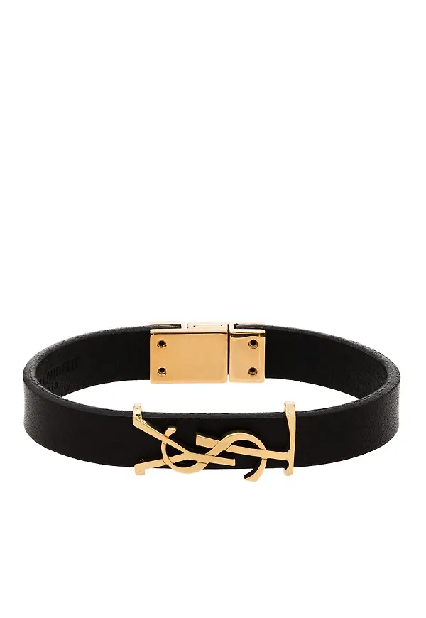 Saint Laurent Opyum läderarmband - Svart