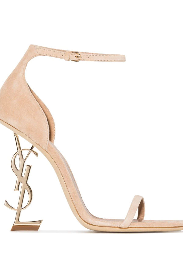 Saint Laurent Opyum sandaler i mocka - Neutral