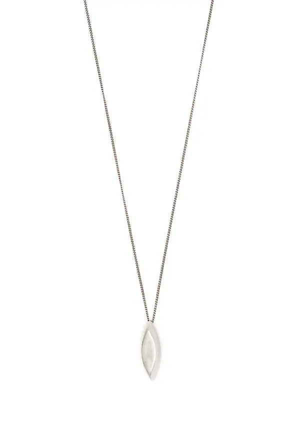 Saint Laurent oval-charm long necklace - Silverfärgad