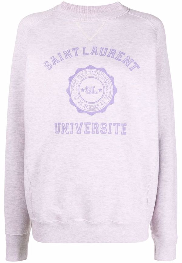 Saint Laurent oversize-tröja med logotyp - Lila