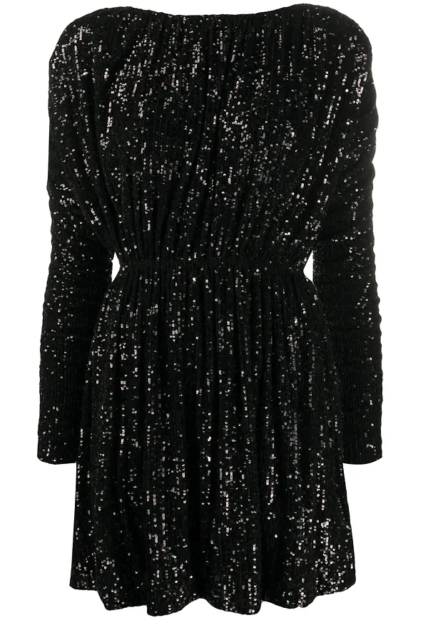 Saint Laurent paljettprydd klänning - Svart