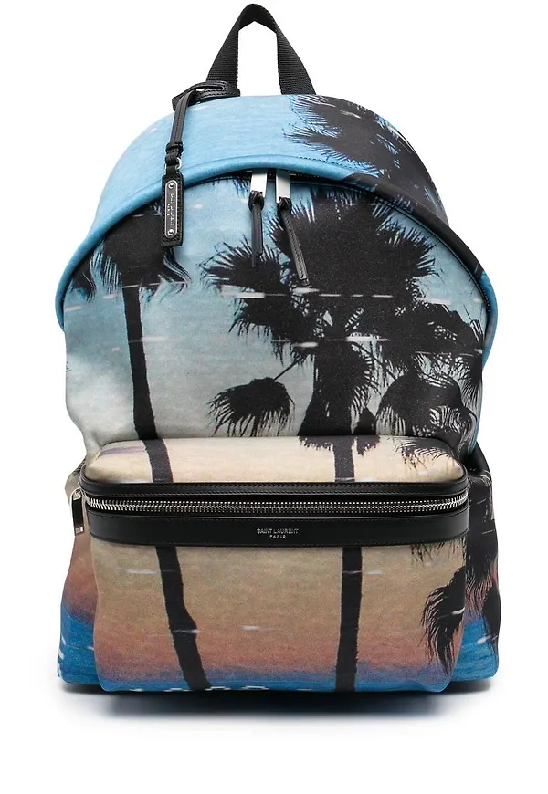 Saint Laurent Palms Sunset ryggsäck - Blå