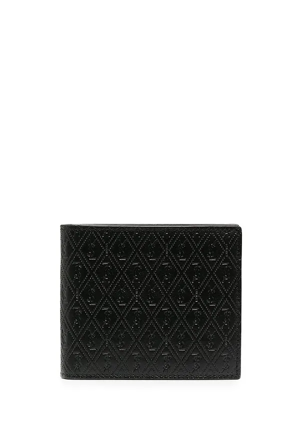 Saint Laurent perforerad läderplånbok - Svart