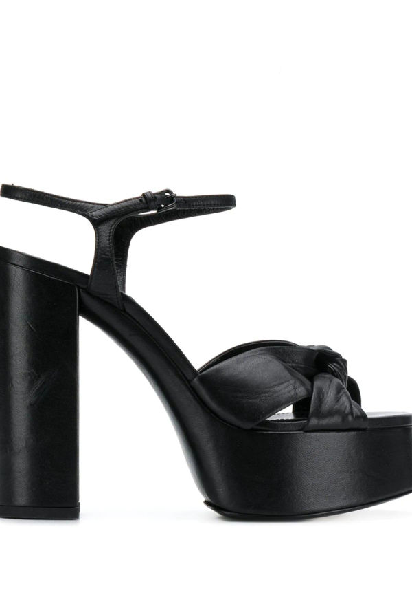 Saint Laurent platåsandaler med knutdetalj - Svart