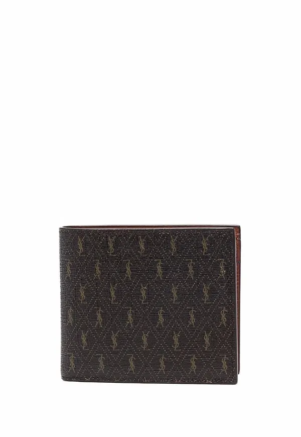 Saint Laurent plånbok med monogram - Brun