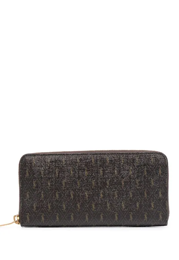 Saint Laurent plånbok med monogram - Brun