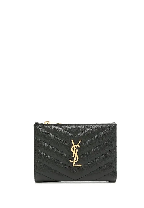 Saint Laurent plånbok med monogramplakett - Svart