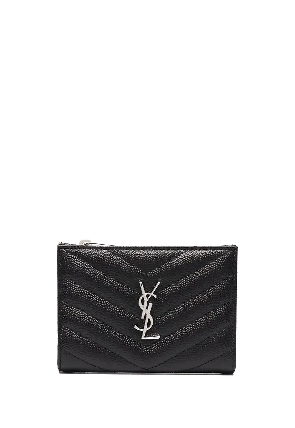 Saint Laurent plånbok med monogramplakett - Svart