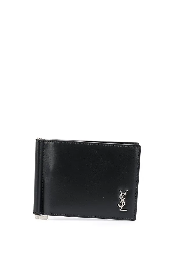 Saint Laurent plånbok med sedelklämma - Svart