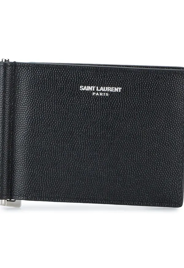Saint Laurent plånbok med sedelklämma - Svart