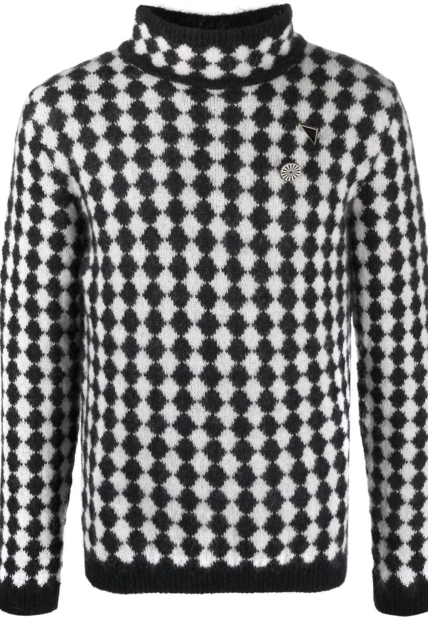 Saint Laurent polotröja med diamantmotiv - Svart