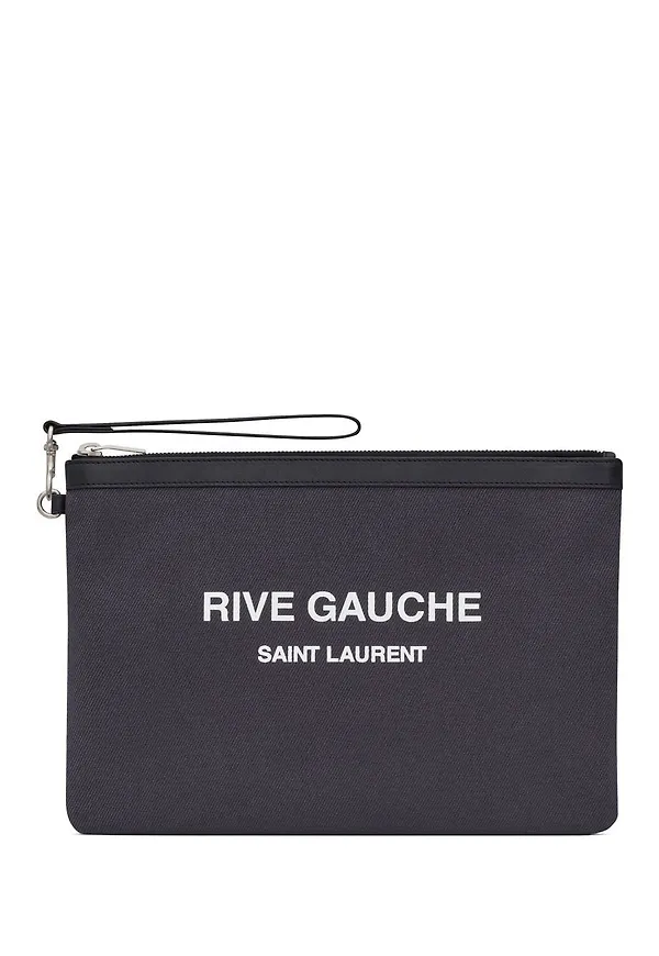 Saint Laurent pouch med logotyp - Grå