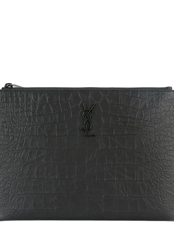 Saint Laurent pouch med monogram - Svart