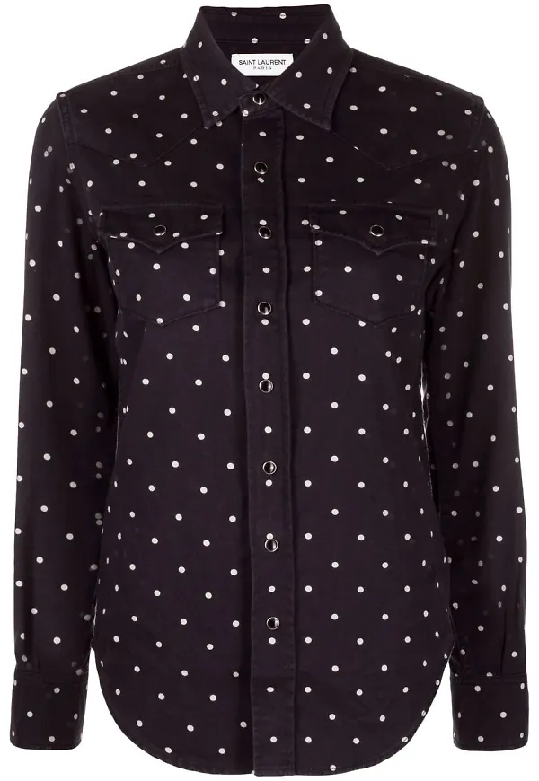Saint Laurent prickig skjorta - Blå