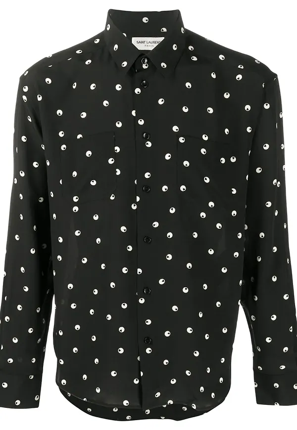 Saint Laurent prickig skjorta - Svart