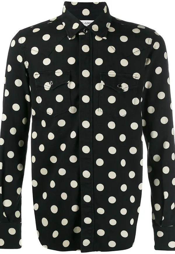 Saint Laurent prickig västernskjorta - Svart