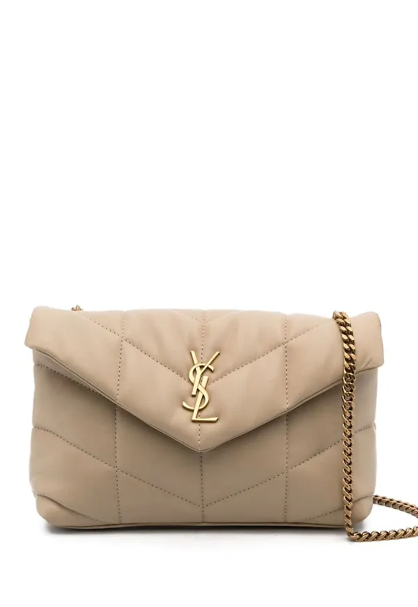 Saint Laurent Puffer axelremsväska - Neutral