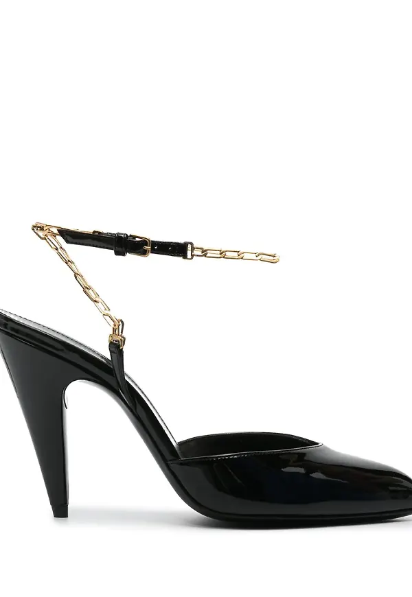 Saint Laurent pumps med kedjedetalj - Svart