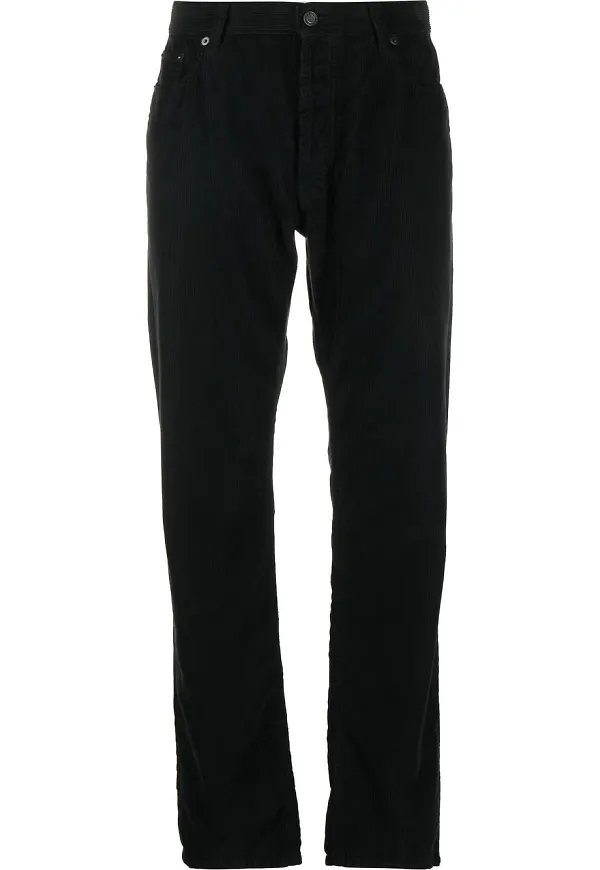 Saint Laurent raka manchesterbyxor - Svart