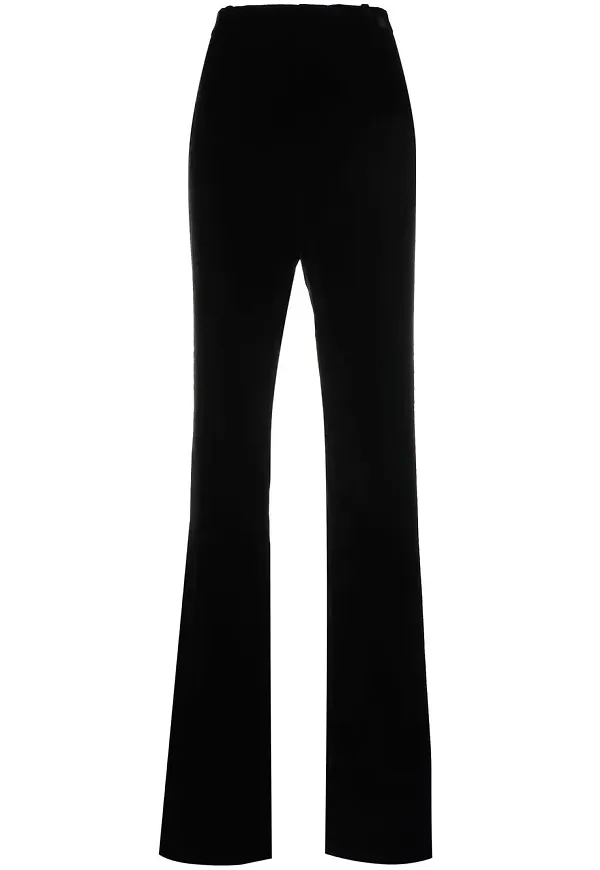 Saint Laurent raka sammetsbyxor - Svart