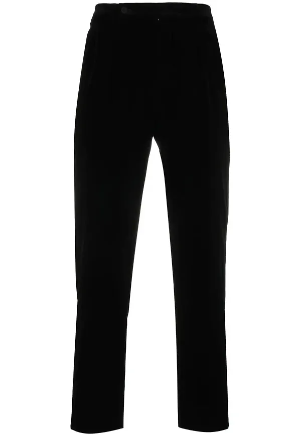 Saint Laurent raka sammetsbyxor - Svart