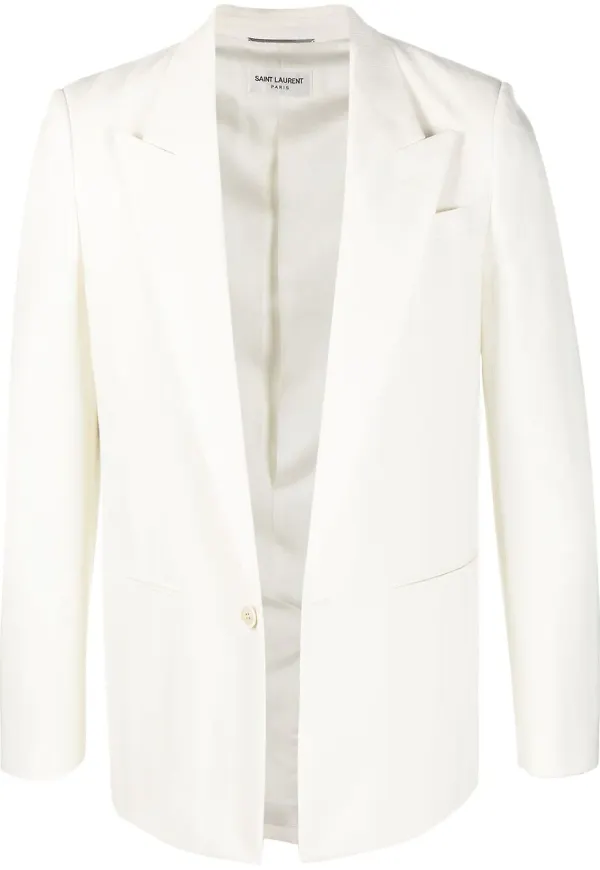 Saint Laurent randig enkelknäppt blazer - Neutral