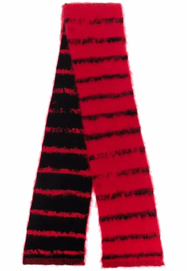 Saint Laurent randig halsduk - Röd