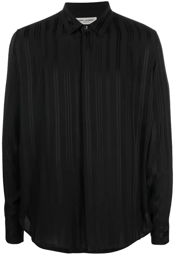 Saint Laurent randig skjorta - Svart