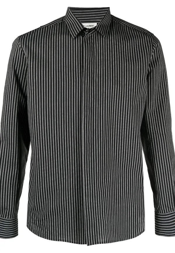 Saint Laurent randig skjorta - Svart